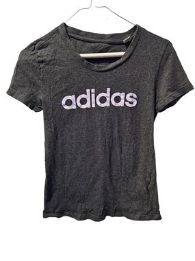 Adidas Matching Set Womens Small Gray Leggings + Logo T Shirt Essentials Linear